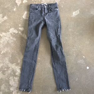High rise gray jeans